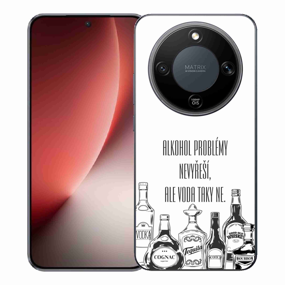 Gélový kryt mmCase na Honor Magic 8 Lite 5G - vtipný text biele pozadie