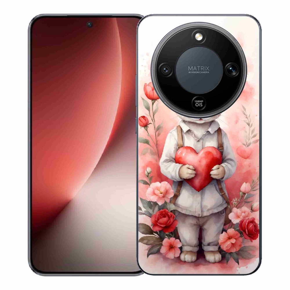 Gélový kryt mmCase na Honor Magic 8 Lite 5G - zajac so srdiečkom