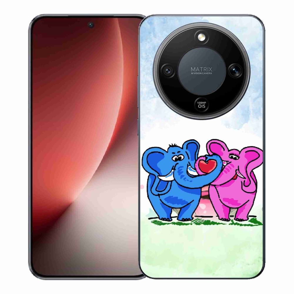 Gélový kryt mmCase na Honor Magic 8 Lite 5G - zamilovaní slony