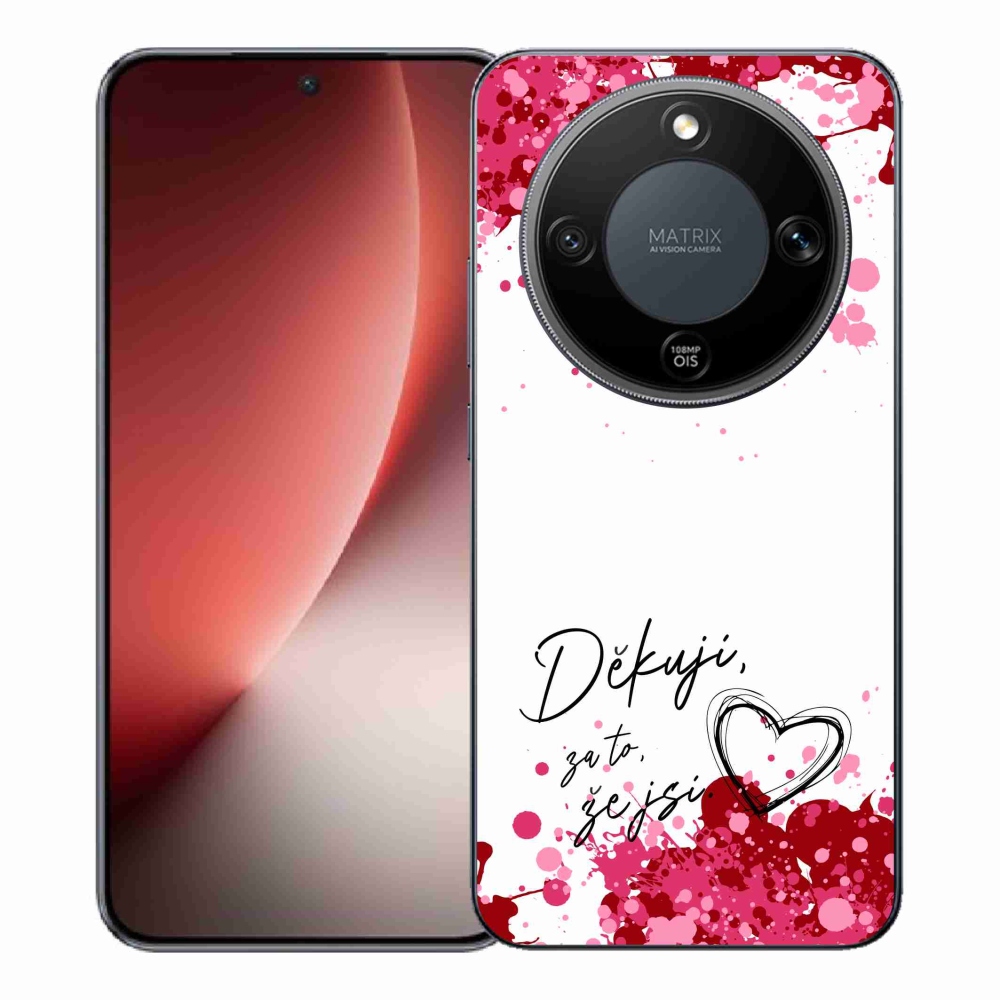 Gélový kryt mmCase na Honor Magic 8 Lite 5G - zamilovaný text 2 biele pozadie