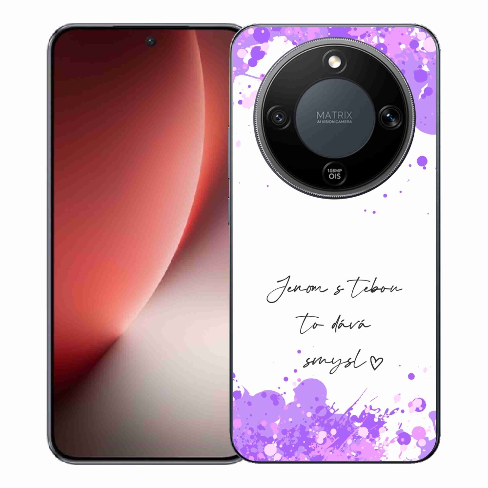 Gélový kryt mmCase na Honor Magic 8 Lite 5G - zamilovaný text biele pozadie