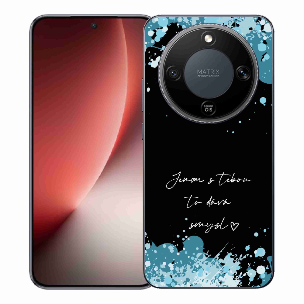 Gélový kryt mmCase na Honor Magic 8 Lite 5G - zamilovaný text čierne pozadie