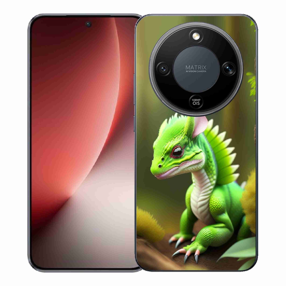 Gélový kryt mmCase na Honor Magic 8 Lite 5G - zelený dráčik