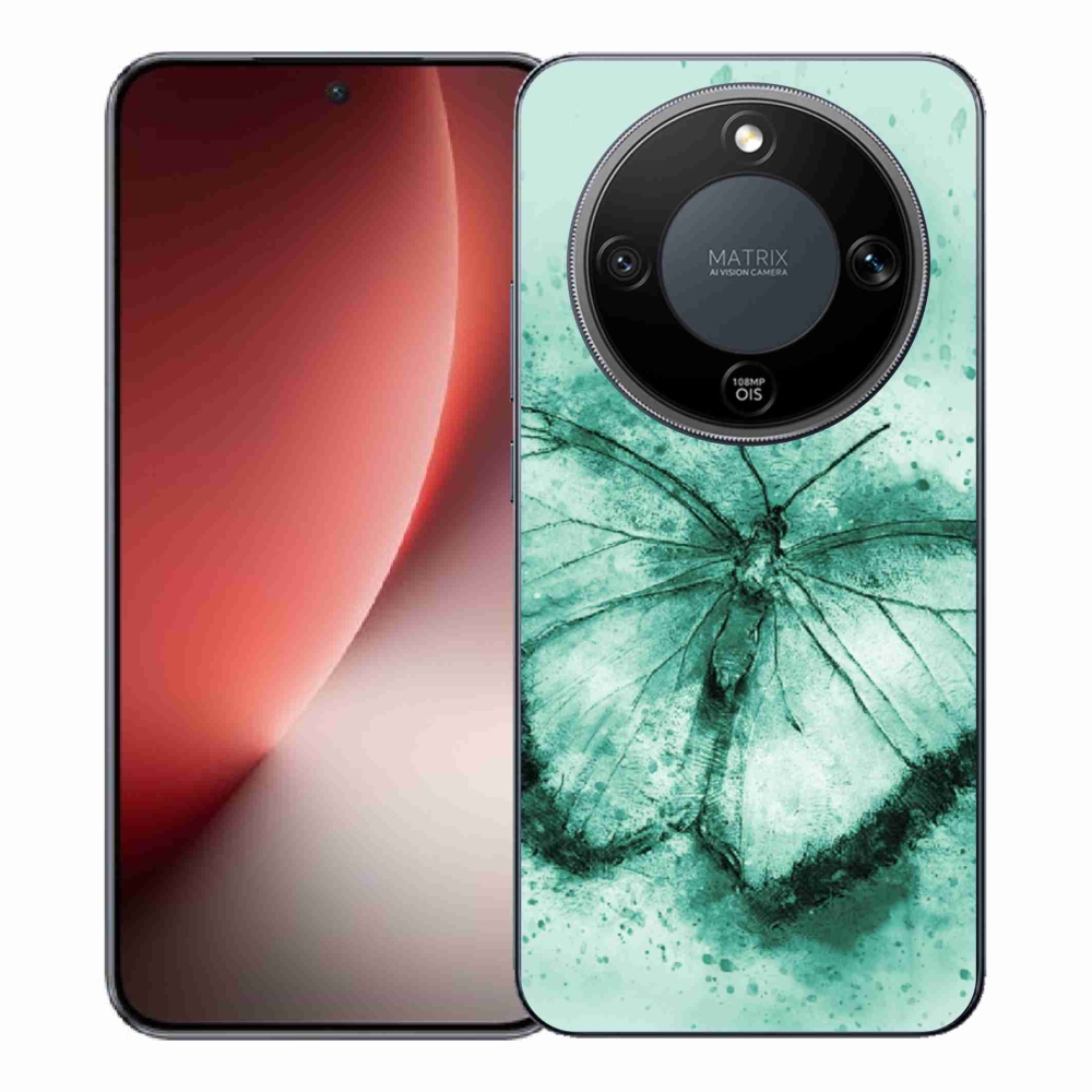 Gélový kryt mmCase na Honor Magic 8 Lite 5G - zelený motýľ