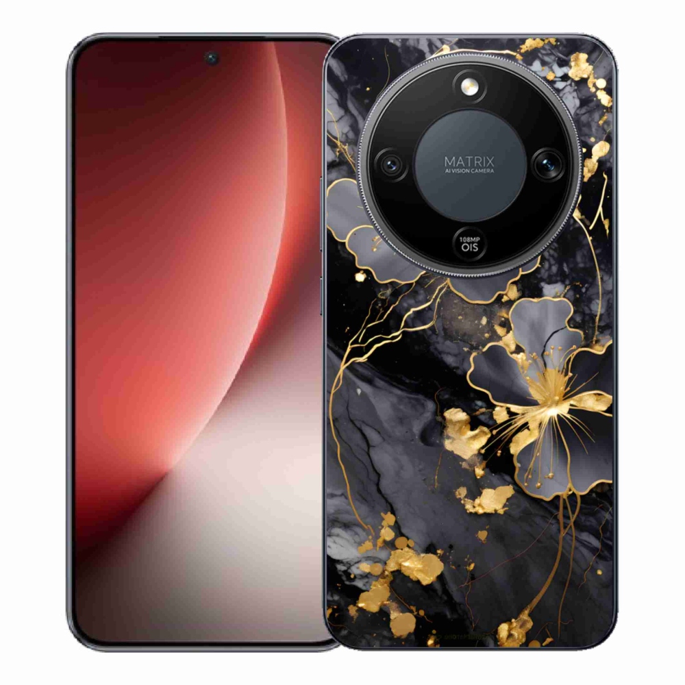 Gélový kryt mmCase na Honor Magic 8 Lite 5G - zlaté kvety