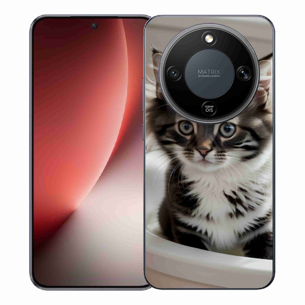 Gélový kryt mmCase na Honor Magic 8 Lite 5G - zvedavé mačiatko