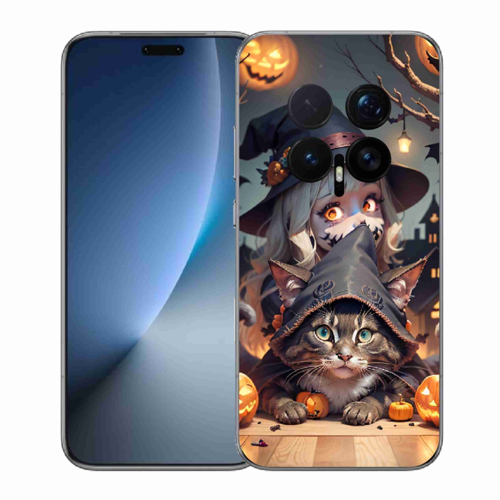 Gélový kryt mmCase na Honor Magic 8 Pro - čarodejnica s mačkou