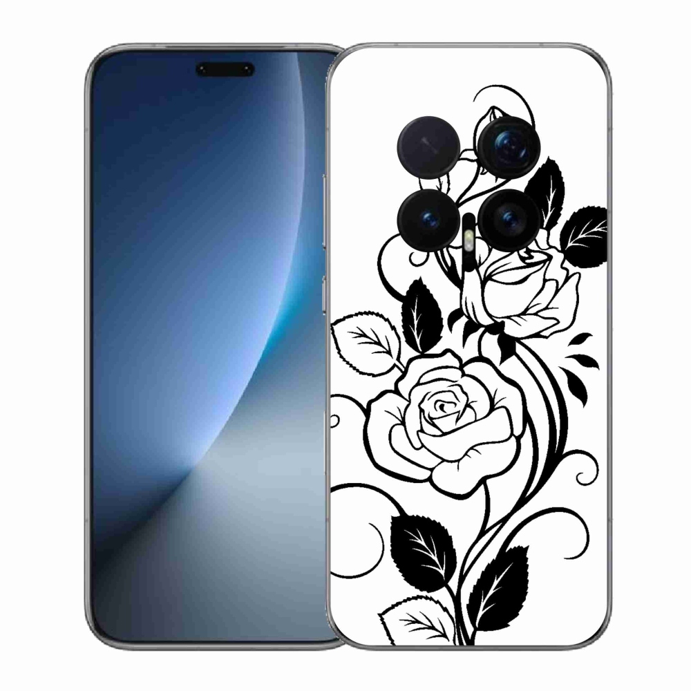 Gélový kryt mmCase na Honor Magic 8 Pro - čiernobiela ruža