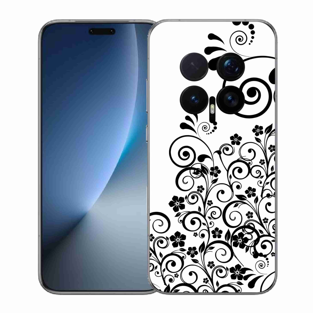 Gélový kryt mmCase na Honor Magic 8 Pro - čiernobiele kvetinové vzory