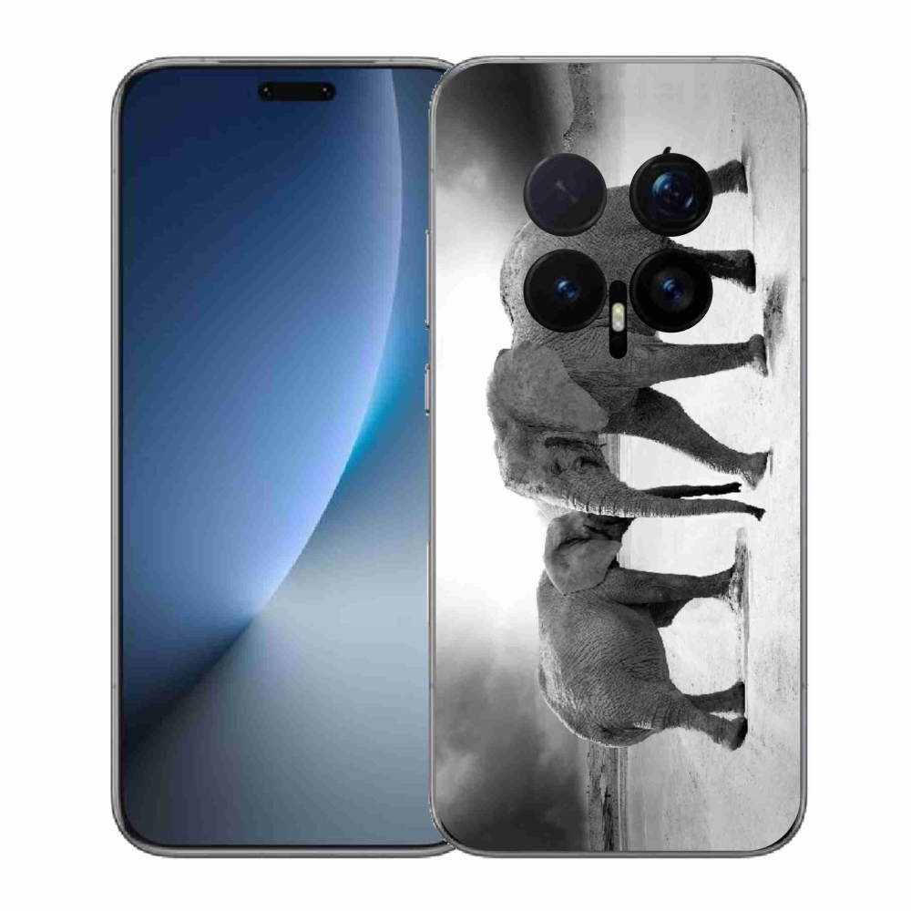 Gélový kryt mmCase na Honor Magic 8 Pro - čiernobieli slony
