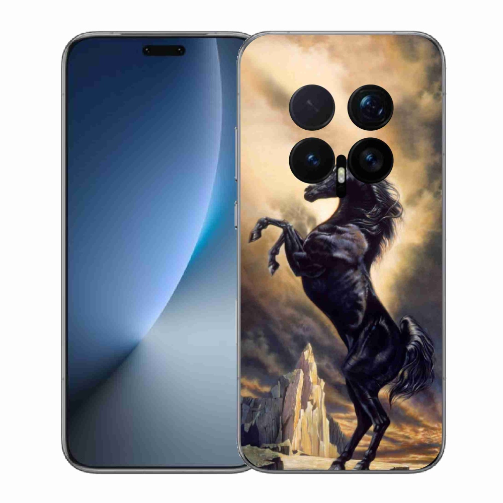 Gélový kryt mmCase na Honor Magic 8 Pro - čierny kreslený kôň
