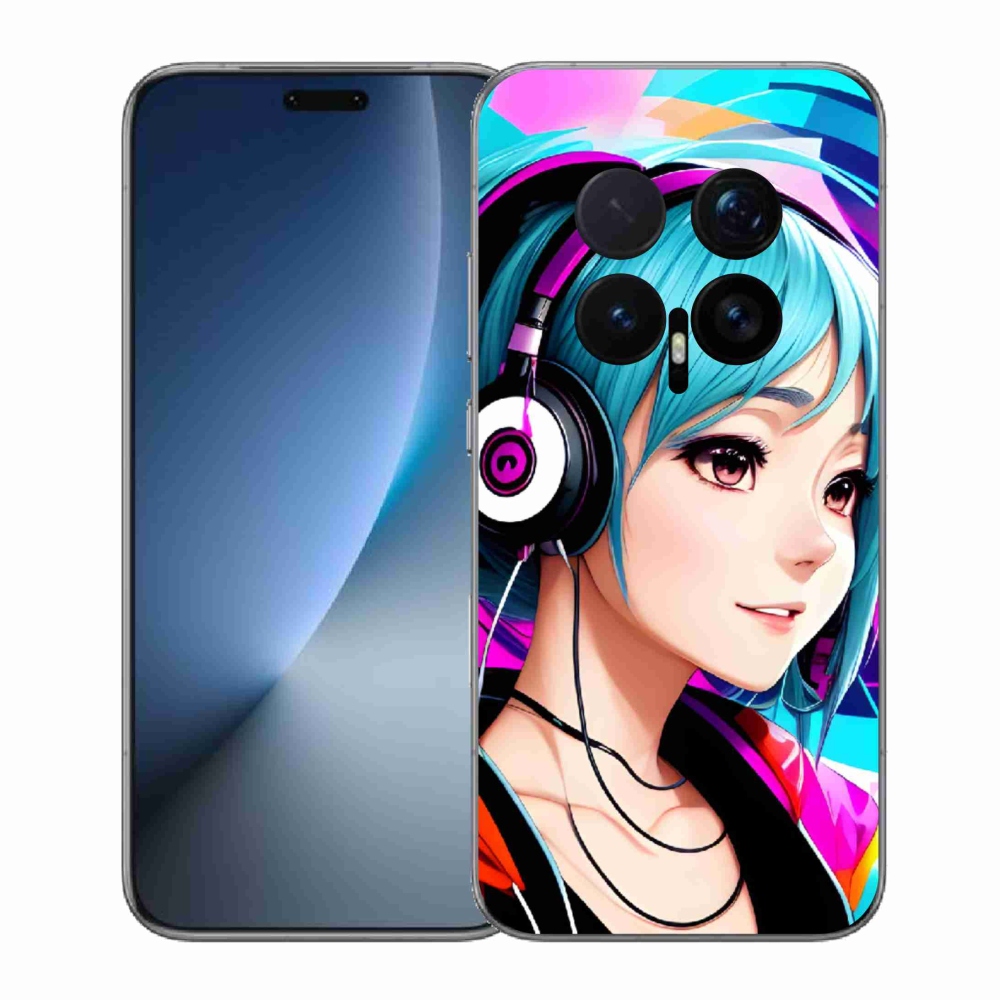 Gélový kryt mmCase na Honor Magic 8 Pro - dievča so slúchadlami