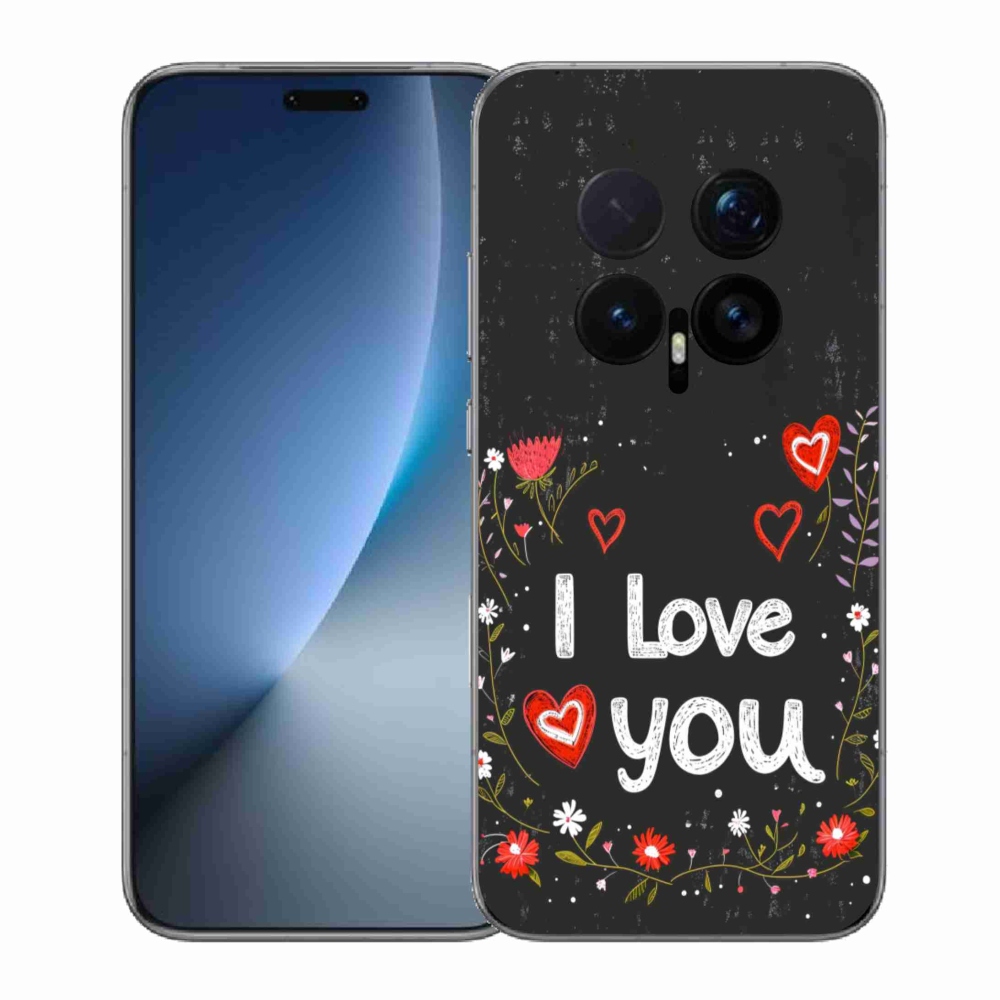 Gélový kryt mmCase na Honor Magic 8 Pro - I love you čierne pozadie