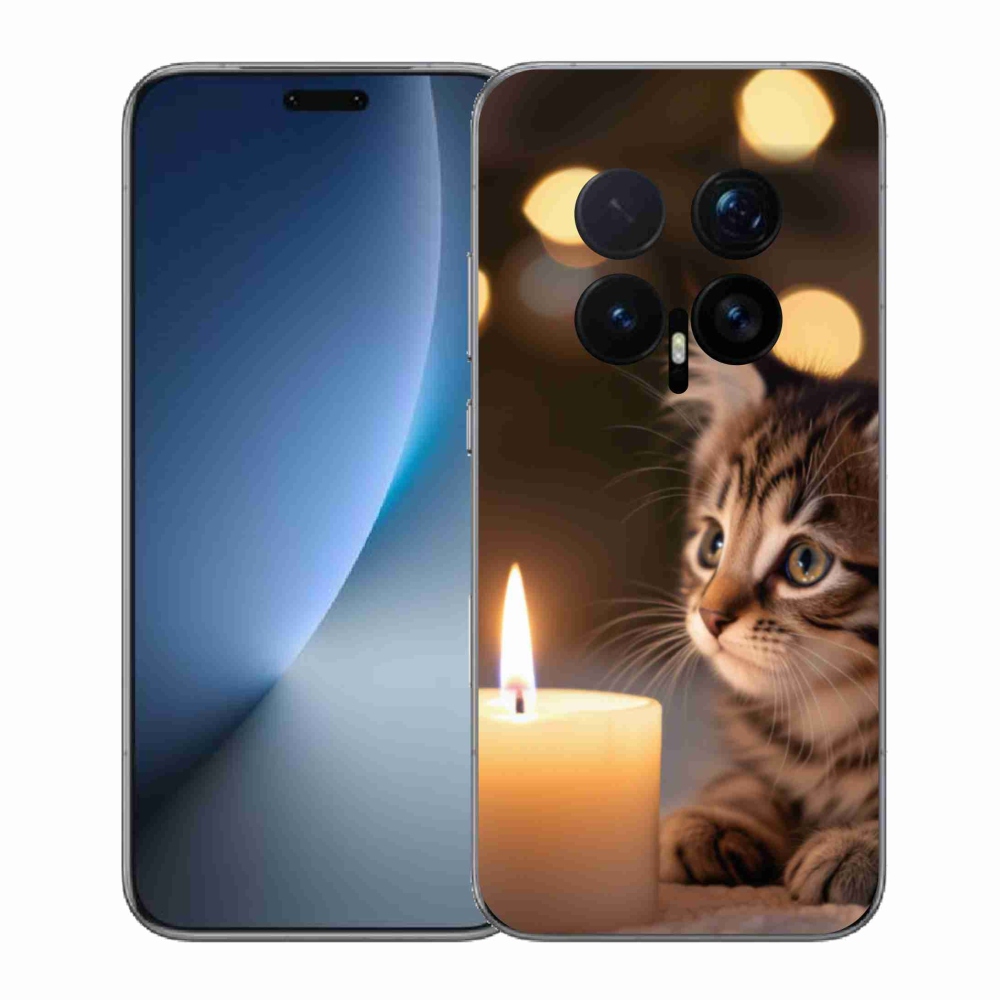 Gélový kryt mmCase na Honor Magic 8 Pro - mačiatko a sviečka