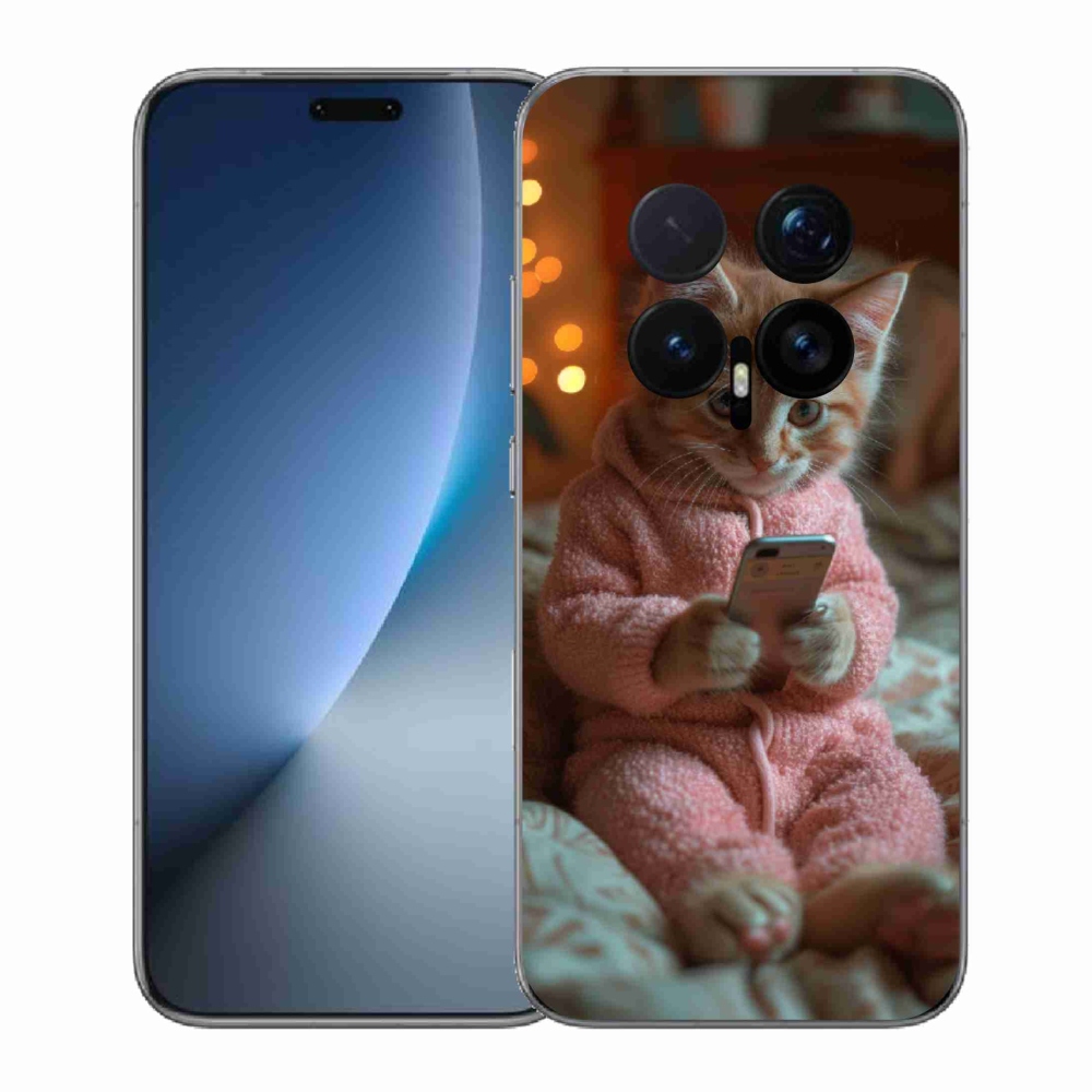 Gélový kryt mmCase na Honor Magic 8 Pro - mačiatko s mobilom