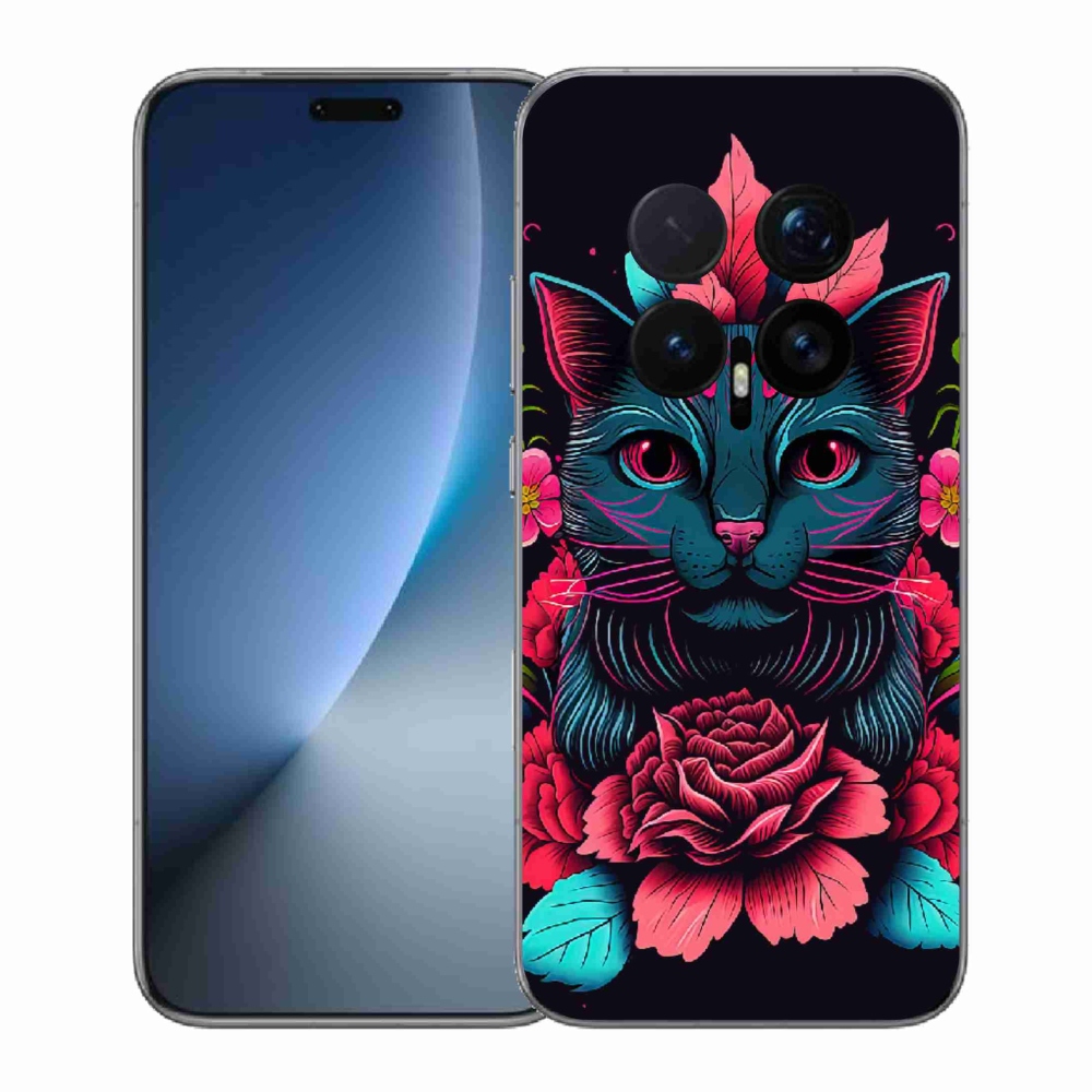 Gélový kryt mmCase na Honor Magic 8 Pro - kvety a mačka
