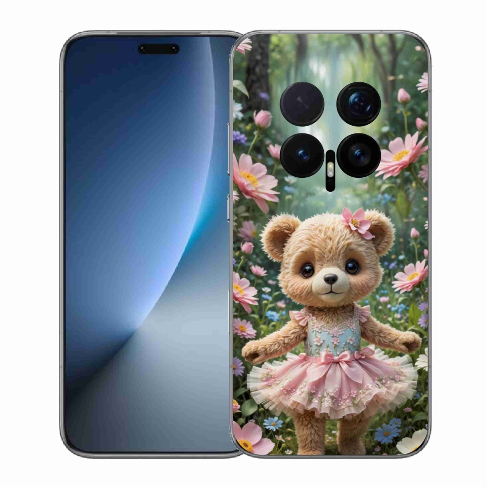Gélový kryt mmCase na Honor Magic 8 Pro - roztomilý medvedík v kvetoch
