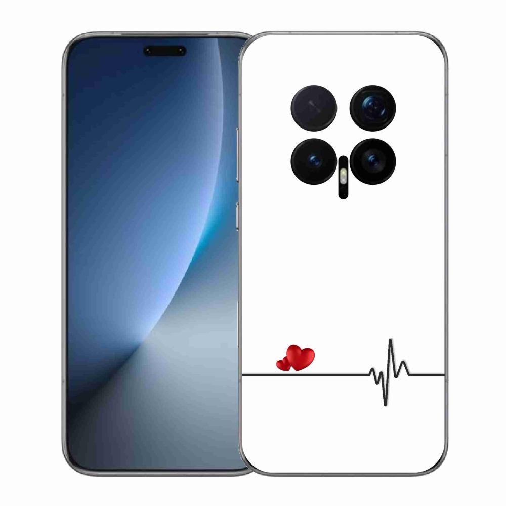 Gélový kryt mmCase na Honor Magic 8 Pro - srdce a tep biele pozadie
