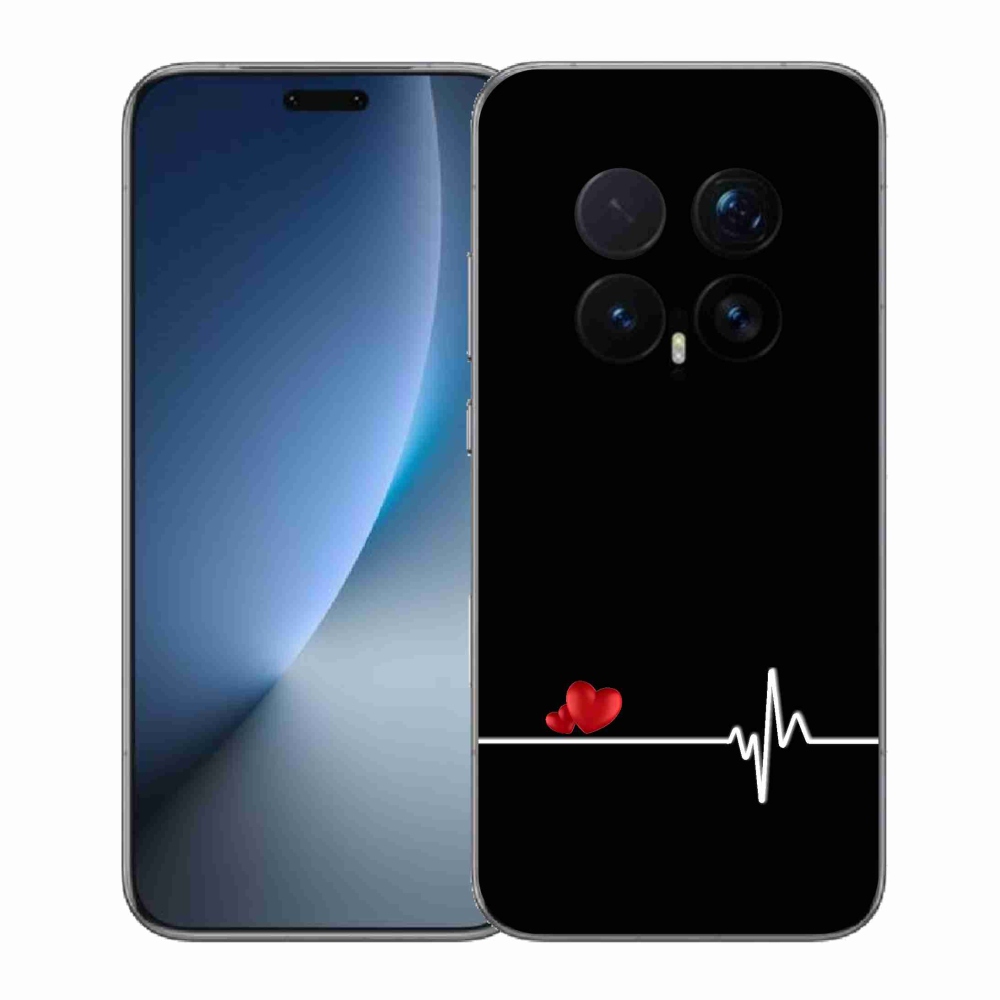 Gélový kryt mmCase na Honor Magic 8 Pro - srdce a tep čierne pozadie