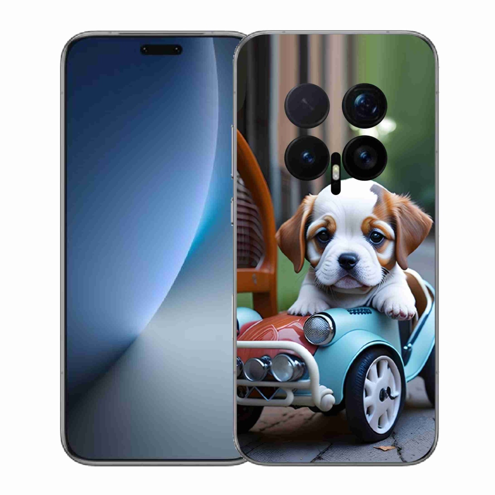 Gélový kryt mmCase na Honor Magic 8 Pro - šteňa v retro aute