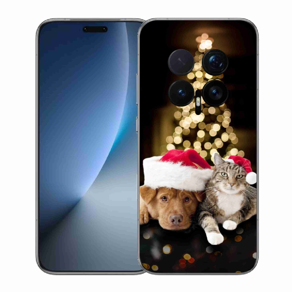 Gélový kryt mmCase na Honor Magic 8 Pro - vianočný pes a mačka