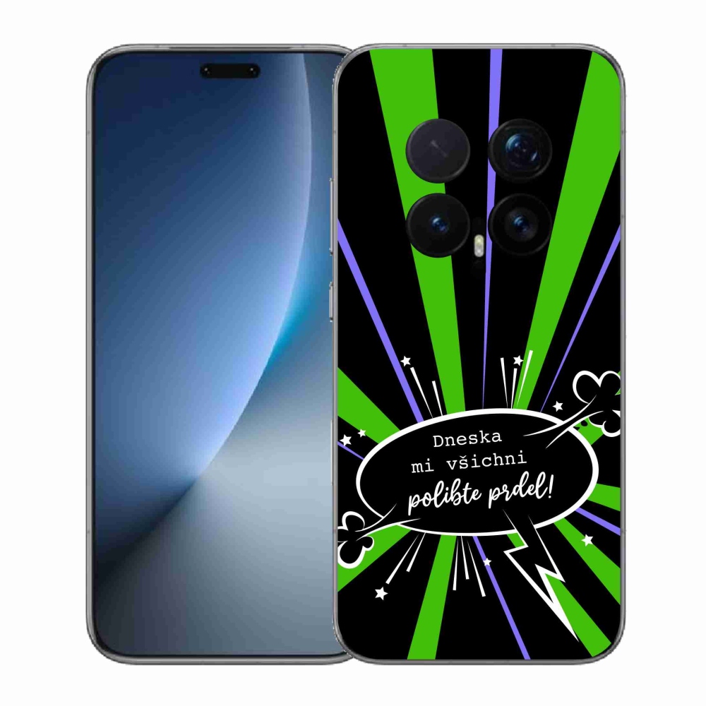 Gélový kryt mmCase na Honor Magic 8 Pro - vtipný text 15 čierne pozadie