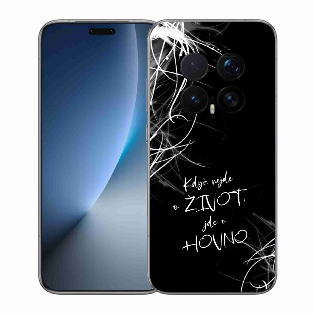 Gélový kryt mmCase na Honor Magic 8 Pro - vtipný text 16 čierne pozadie
