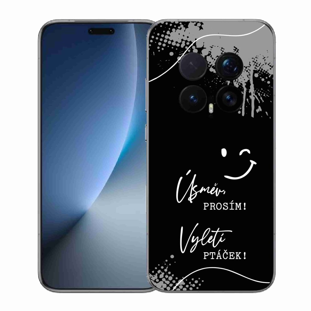 Gélový kryt mmCase na Honor Magic 8 Pro - vtipný text 4 čierne pozadie