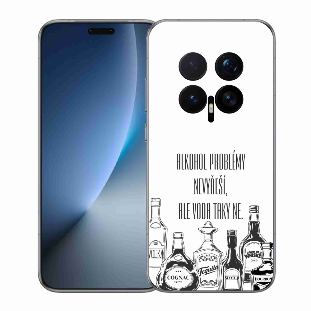 Gélový kryt mmCase na Honor Magic 8 Pro - vtipný text biele pozadie