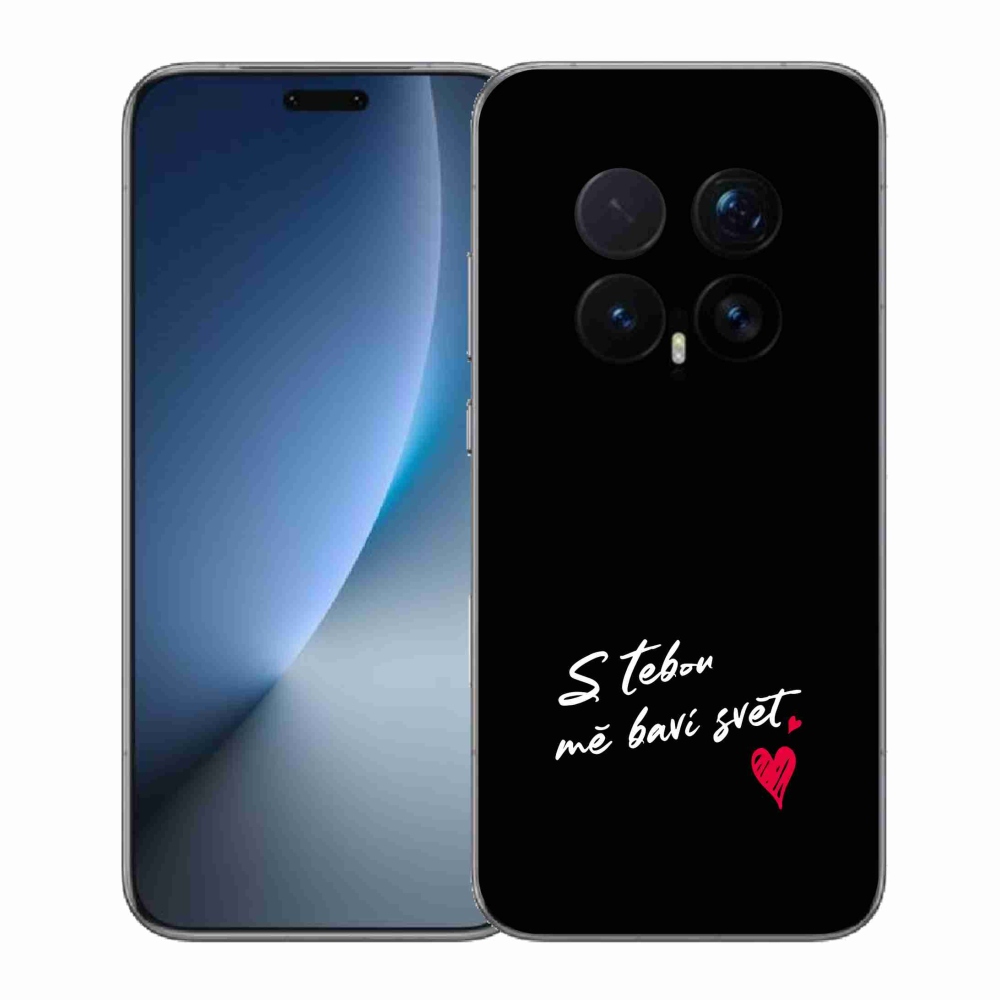 Gélový kryt mmCase na Honor Magic 8 Pro - zamilovaný text 1 čierne pozadie