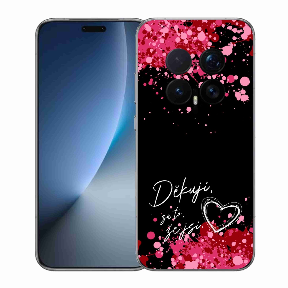 Gélový kryt mmCase na Honor Magic 8 Pro - zamilovaný text 2 čierne pozadie