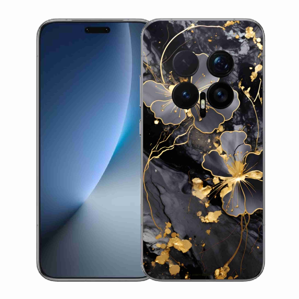 Gélový kryt mmCase na Honor Magic 8 Pro - zlaté kvety