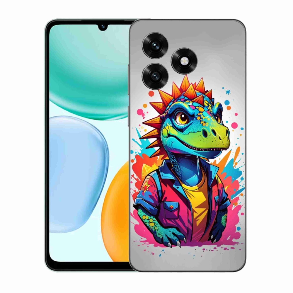 Gélový kryt mmCase na Honor X5c Plus - farebný dinosaurus