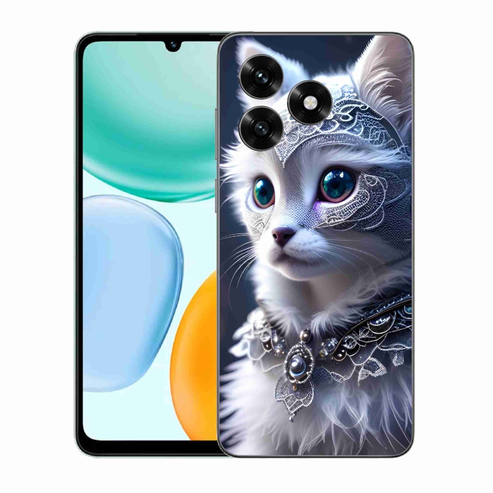 Gélový kryt mmCase na Honor X5c Plus - biela mačka