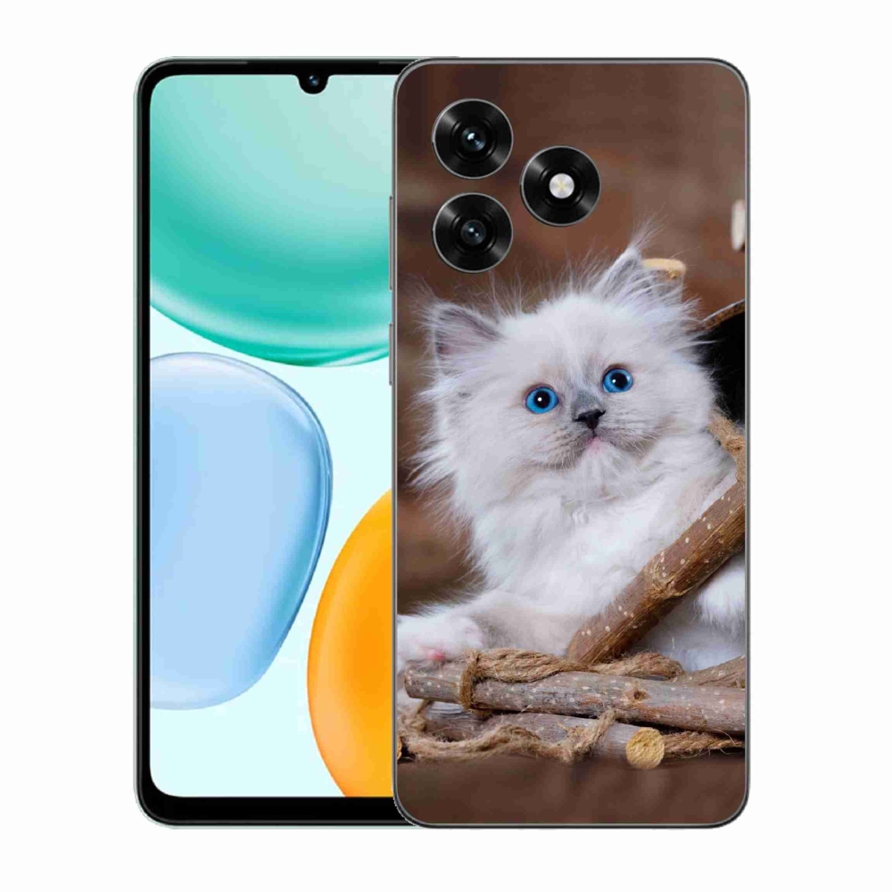 Gélový kryt mmCase na Honor X5c Plus - biele mačiatko