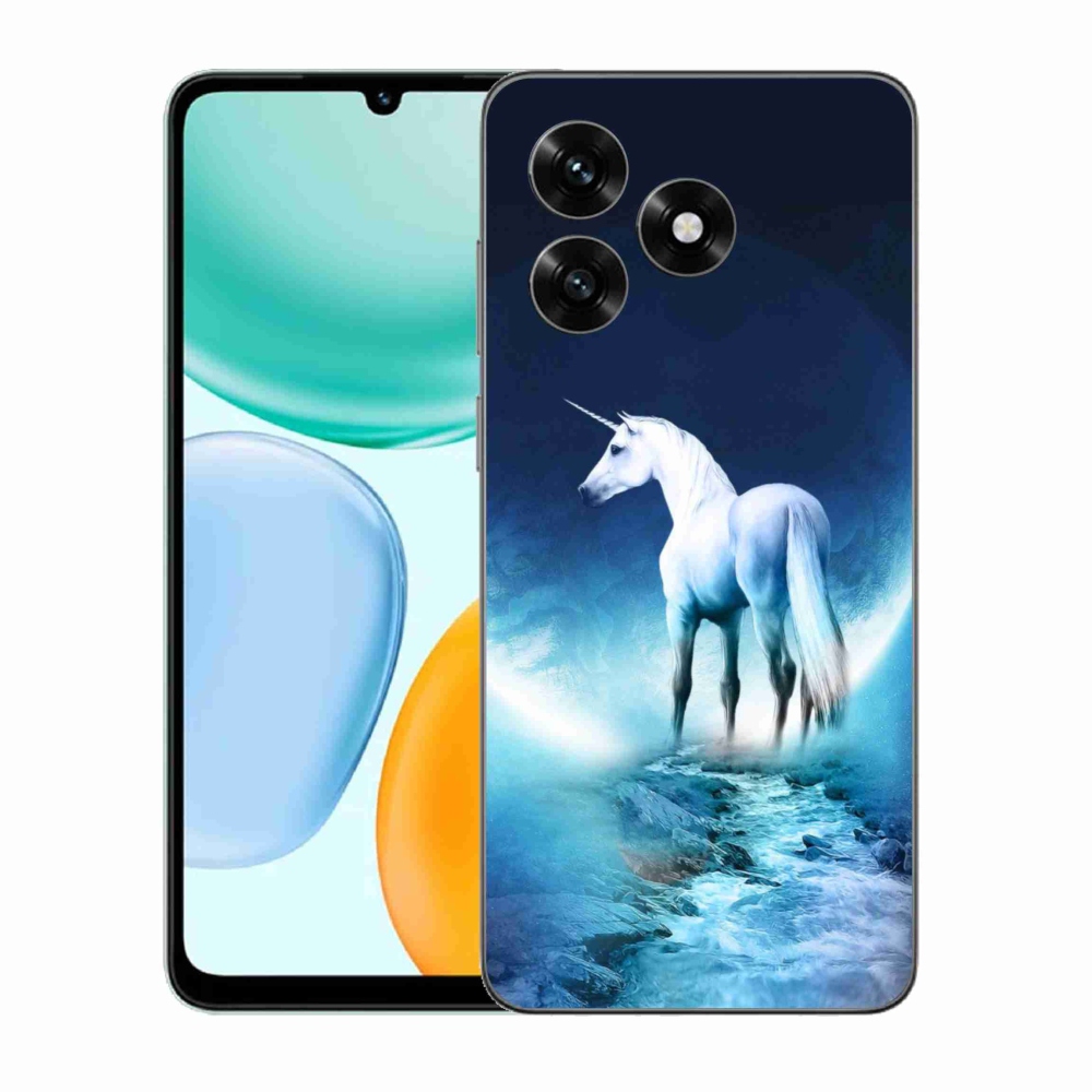 Gélový kryt mmCase na Honor X5c Plus - biely jednorožec