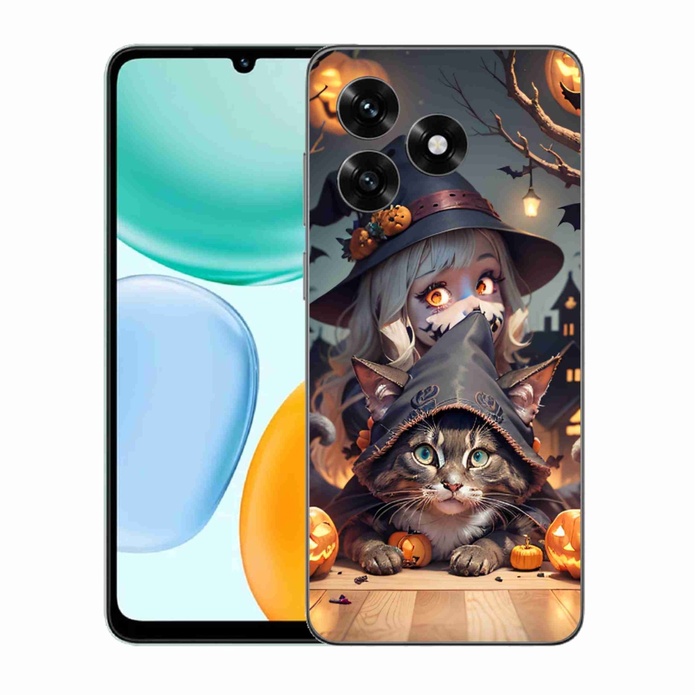 Gélový kryt mmCase na Honor X5c Plus - čarodejnica s mačkou