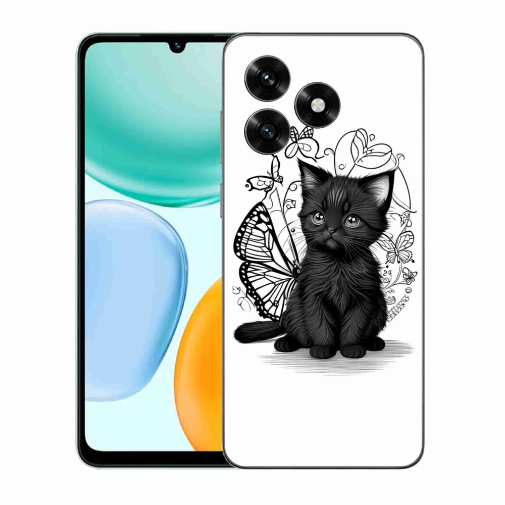 Gélový kryt mmCase na Honor X5c Plus - čierne mačiatko