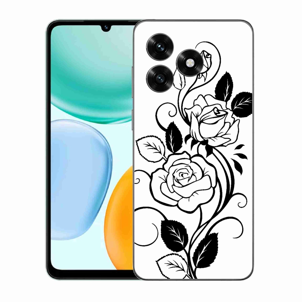 Gélový kryt mmCase na Honor X5c Plus - čiernobiela ruža