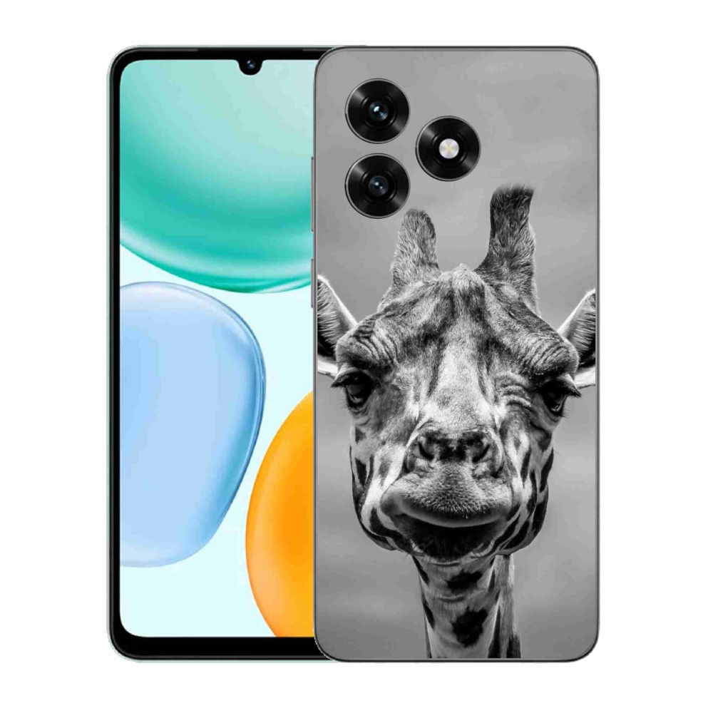 Gélový kryt mmCase na Honor X5c Plus - čiernobiela žirafa
