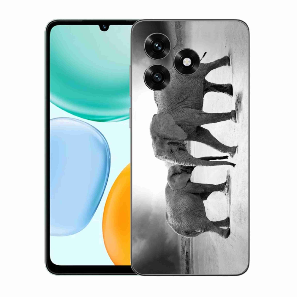 Gélový kryt mmCase na Honor X5c Plus - čiernobieli slony