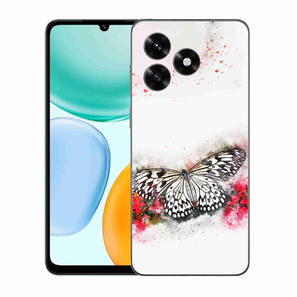 Gélový kryt mmCase na Honor X5c Plus - čiernobiely motýľ