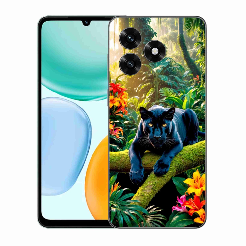 Gélový kryt mmCase na Honor X5c Plus - čierny panter v džungli