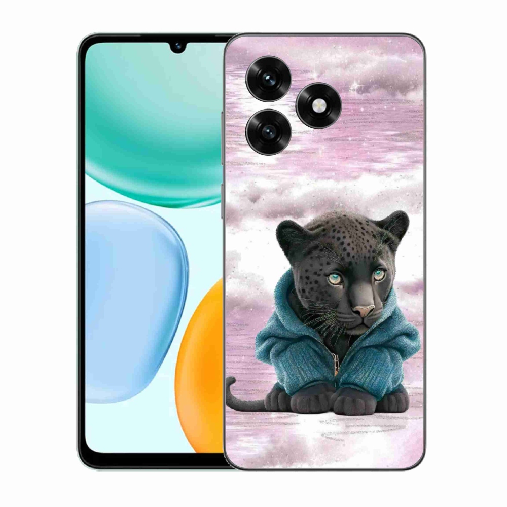 Gélový kryt mmCase na Honor X5c Plus - čierny panter vo svetri