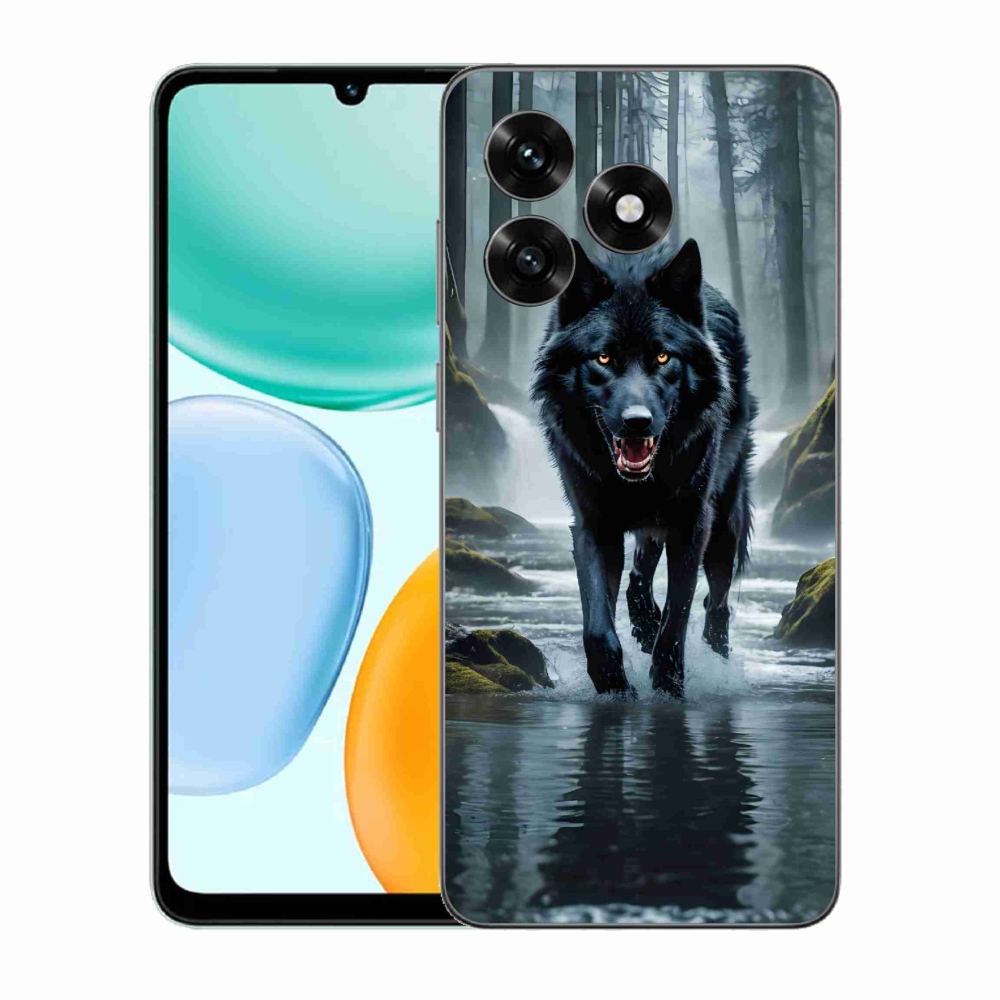 Gélový kryt mmCase na Honor X5c Plus - čierny vlk