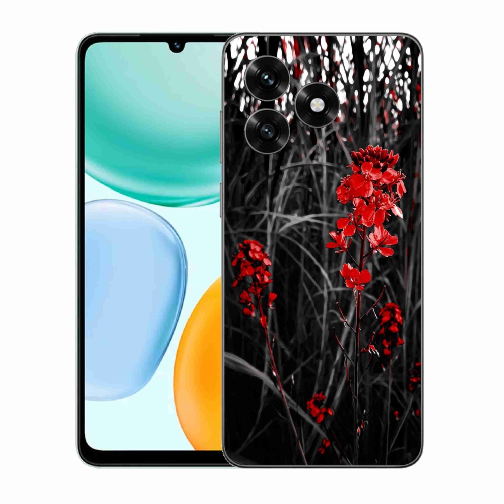 Gélový kryt mmCase na Honor X5c Plus - červená rastlina