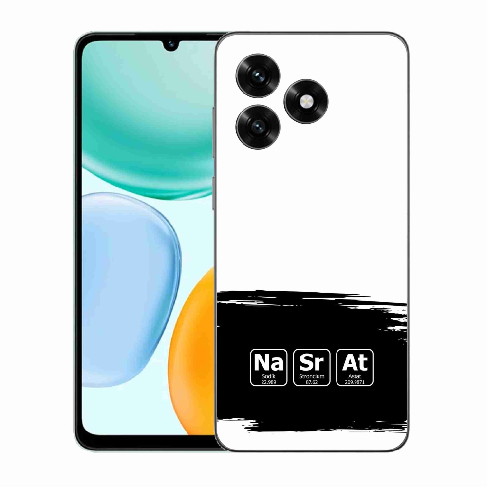 Gélový kryt mmCase na Honor X5c Plus - chemické prvky čiernobiele pozadie