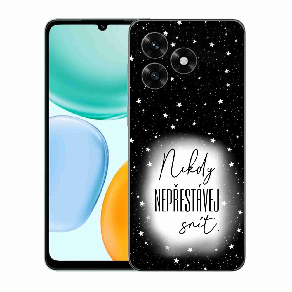 Gélový kryt mmCase na Honor X5c Plus - citát 1 bieločierne pozadie