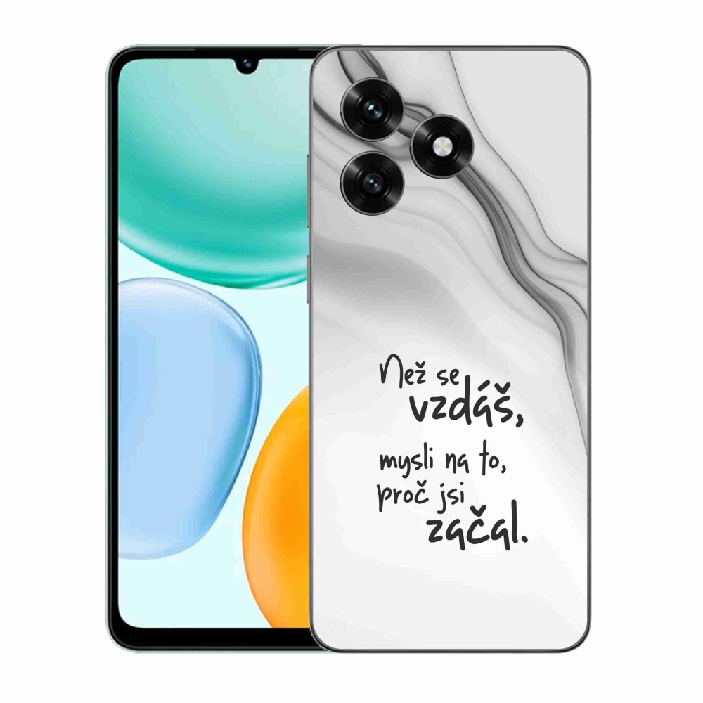 Gélový kryt mmCase na Honor X5c Plus - citát 2 biele pozadie