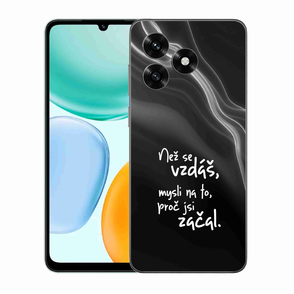 Gélový kryt mmCase na Honor X5c Plus - citát 2 čierne pozadie